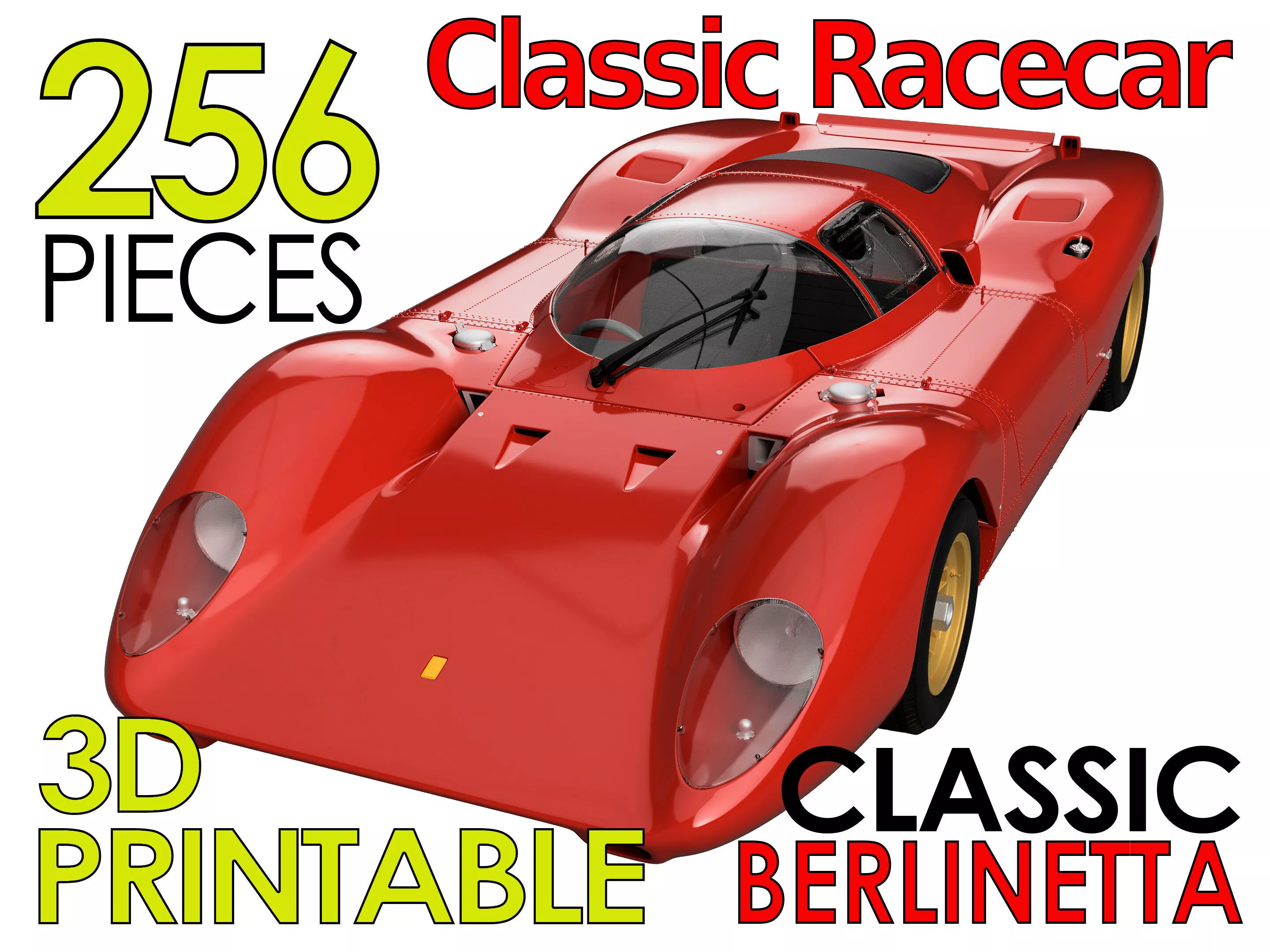 Scale Assembly Kit Classic Race Car 4 3D print model