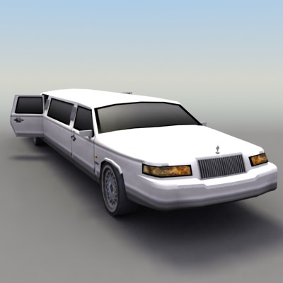 Stretch Limo Low-poly 3D model_2