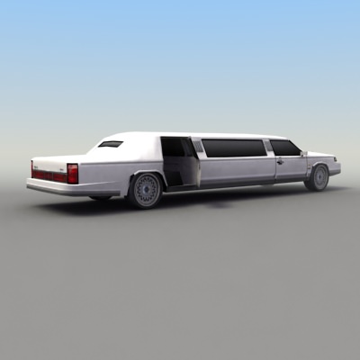 Stretch Limo Low-poly 3D model_1