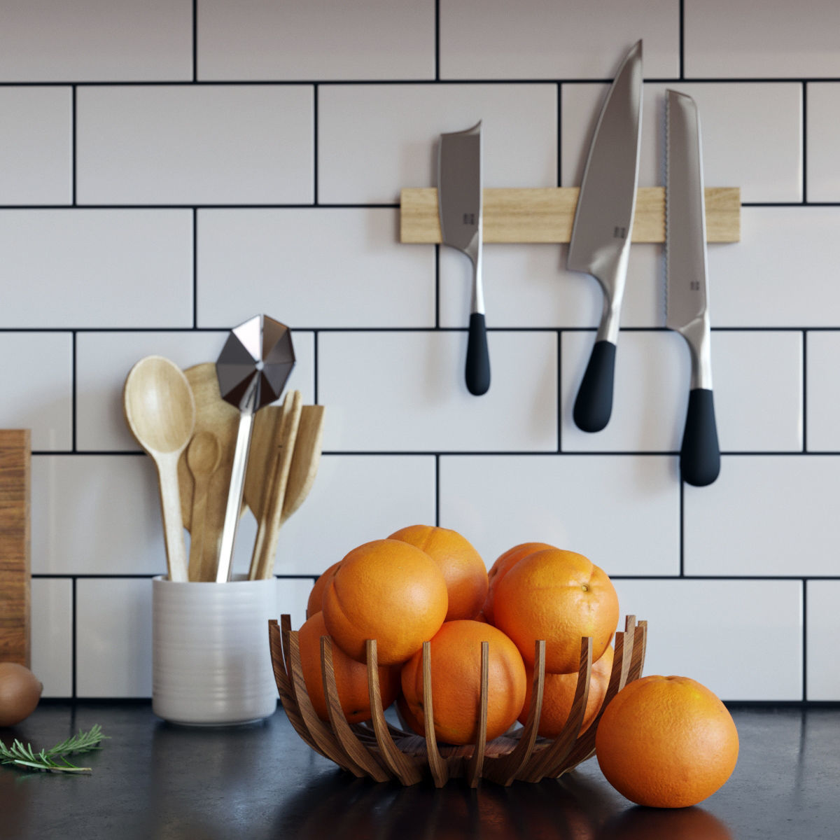 Scandinavian Kitchen Set 3D model_3