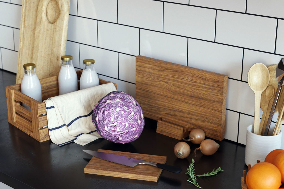 Scandinavian Kitchen Set 3D model_1