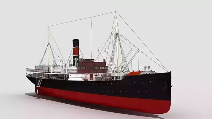 DS Finmarken ship Low-poly 3D model