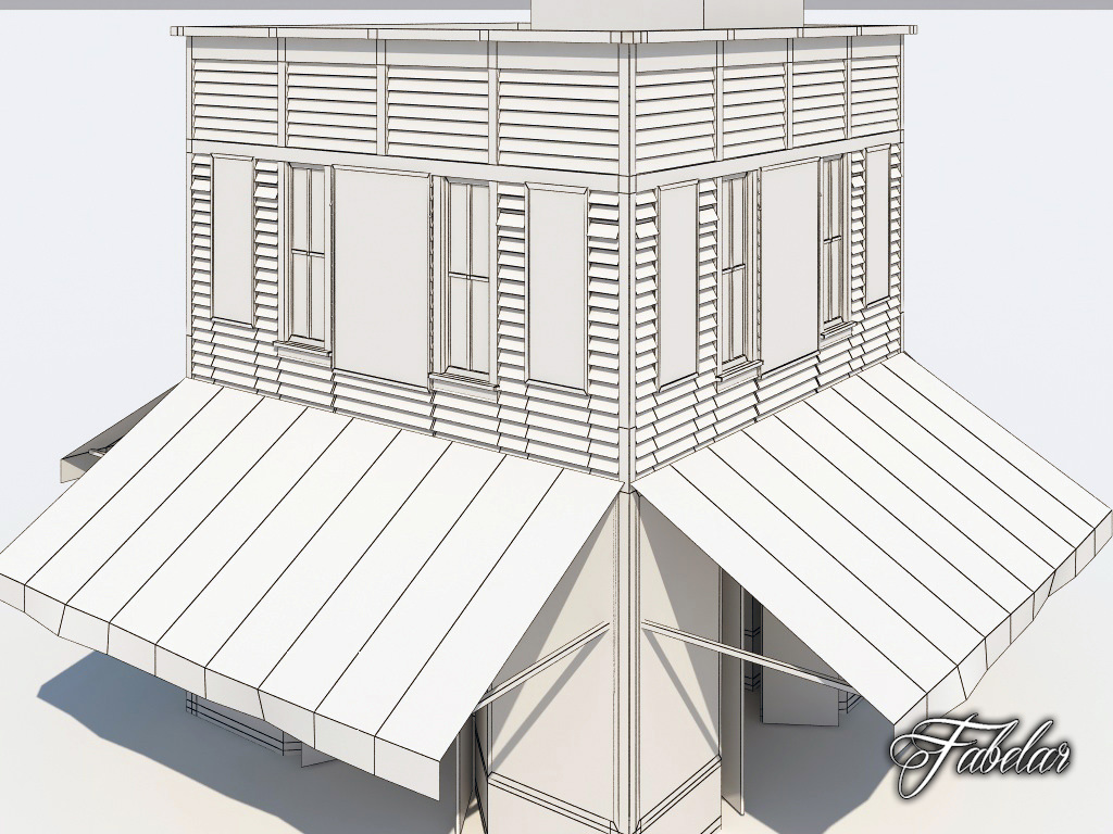 Building 10 Low-poly 3D model_4