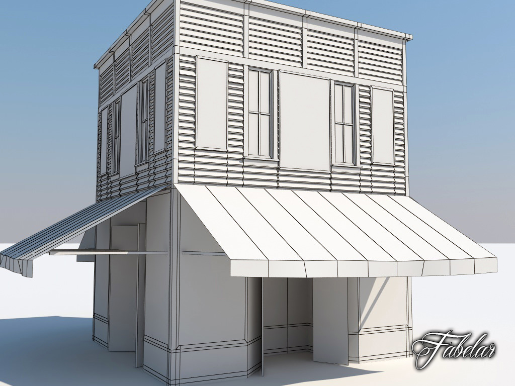 Building 10 Low-poly 3D model_3