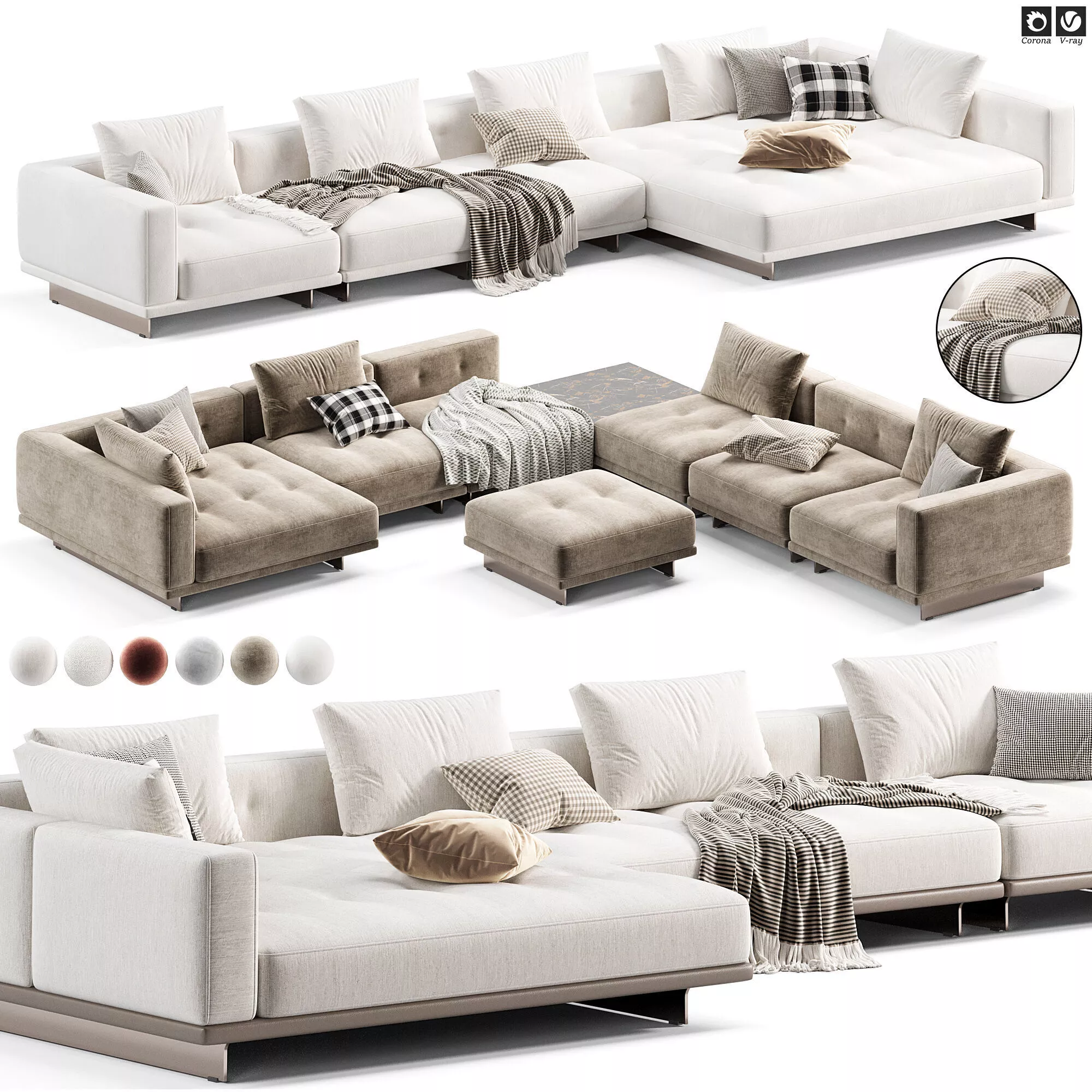 Minotti Dylan Modular Sofa 3D model