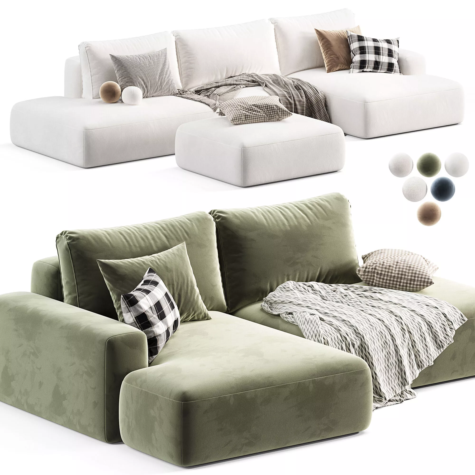Corner sofa bed Liga 036 Modern Long 3D model
