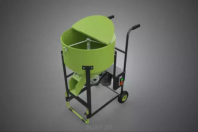 MOBILE BUCKET VERTICAL HELICAL AUGER SCREW MIXER BLENDER GRINDER 3D model 2