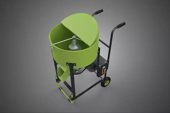 MOBILE BUCKET VERTICAL HELICAL AUGER SCREW MIXER BLENDER GRINDER 3D model