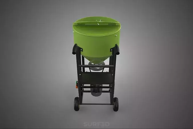 MOBILE BUCKET VERTICAL HELICAL AUGER SCREW MIXER BLENDER GRINDER 3D model 5