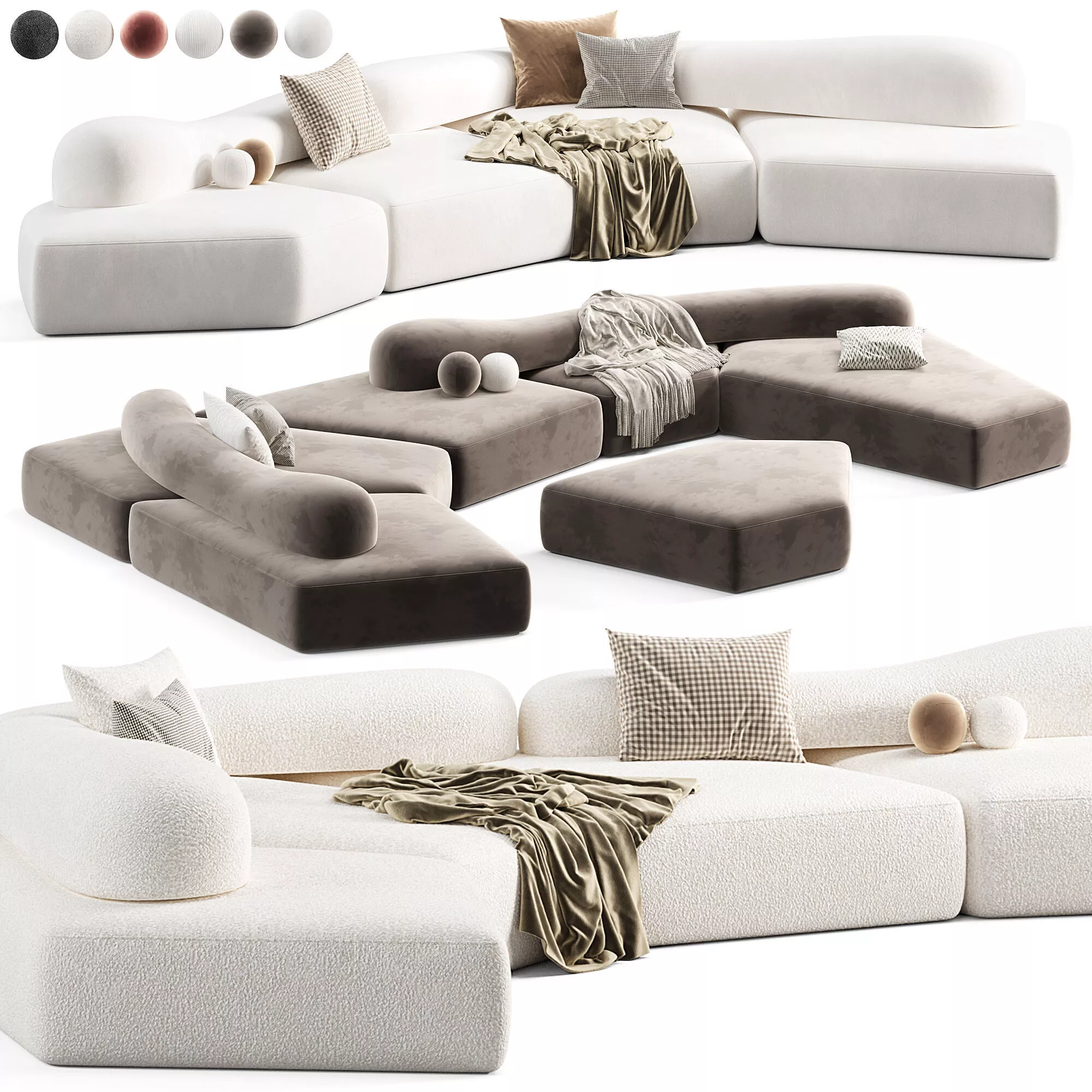 Edra On The Rocks Modular Sofa 3D model