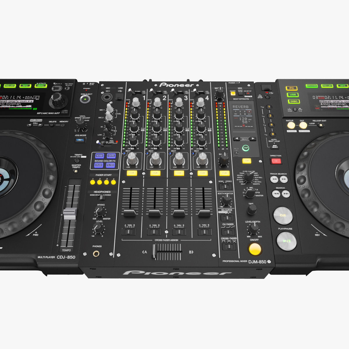 Dj Set Pioneer 850 3D model_7