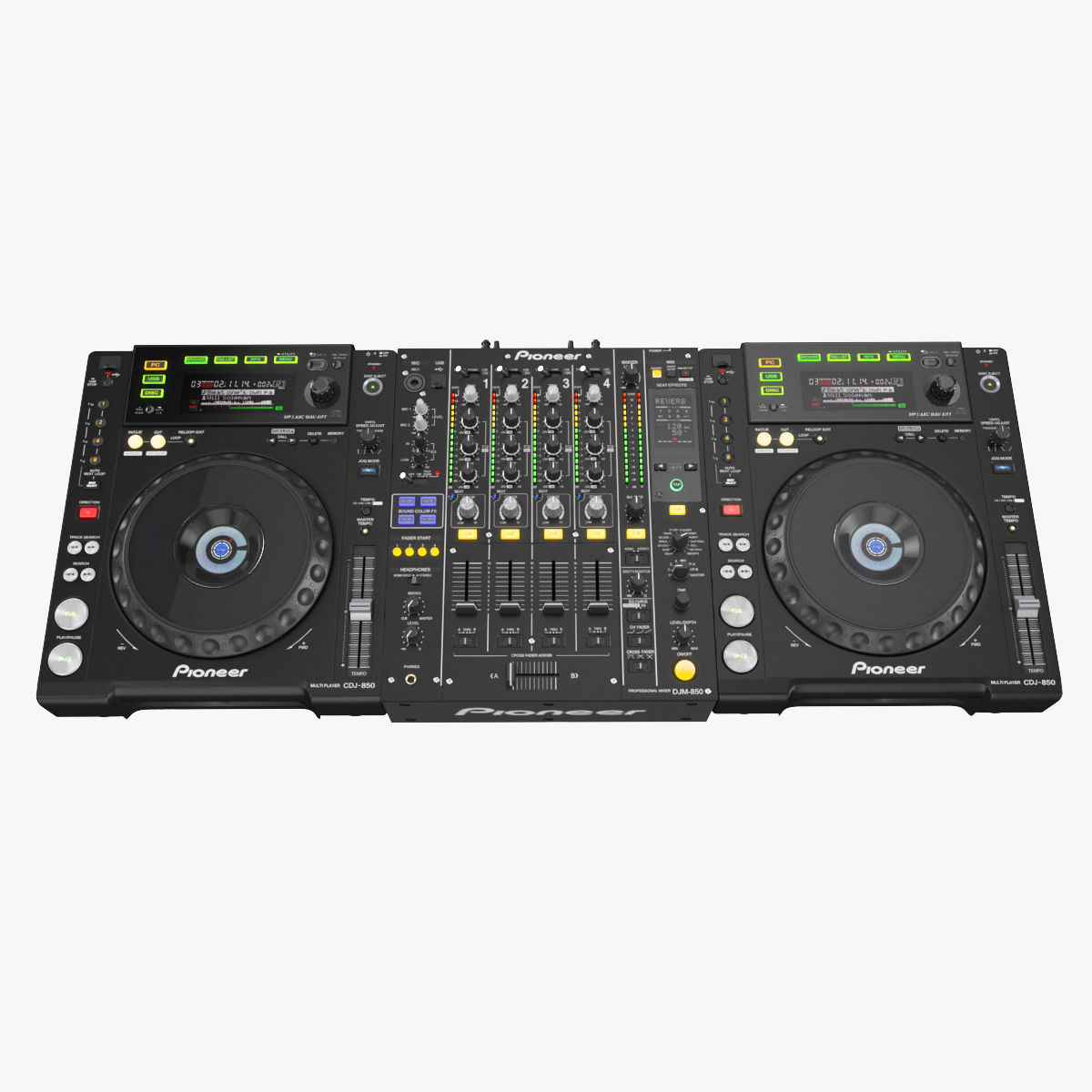 Dj Set Pioneer 850 3D model_4