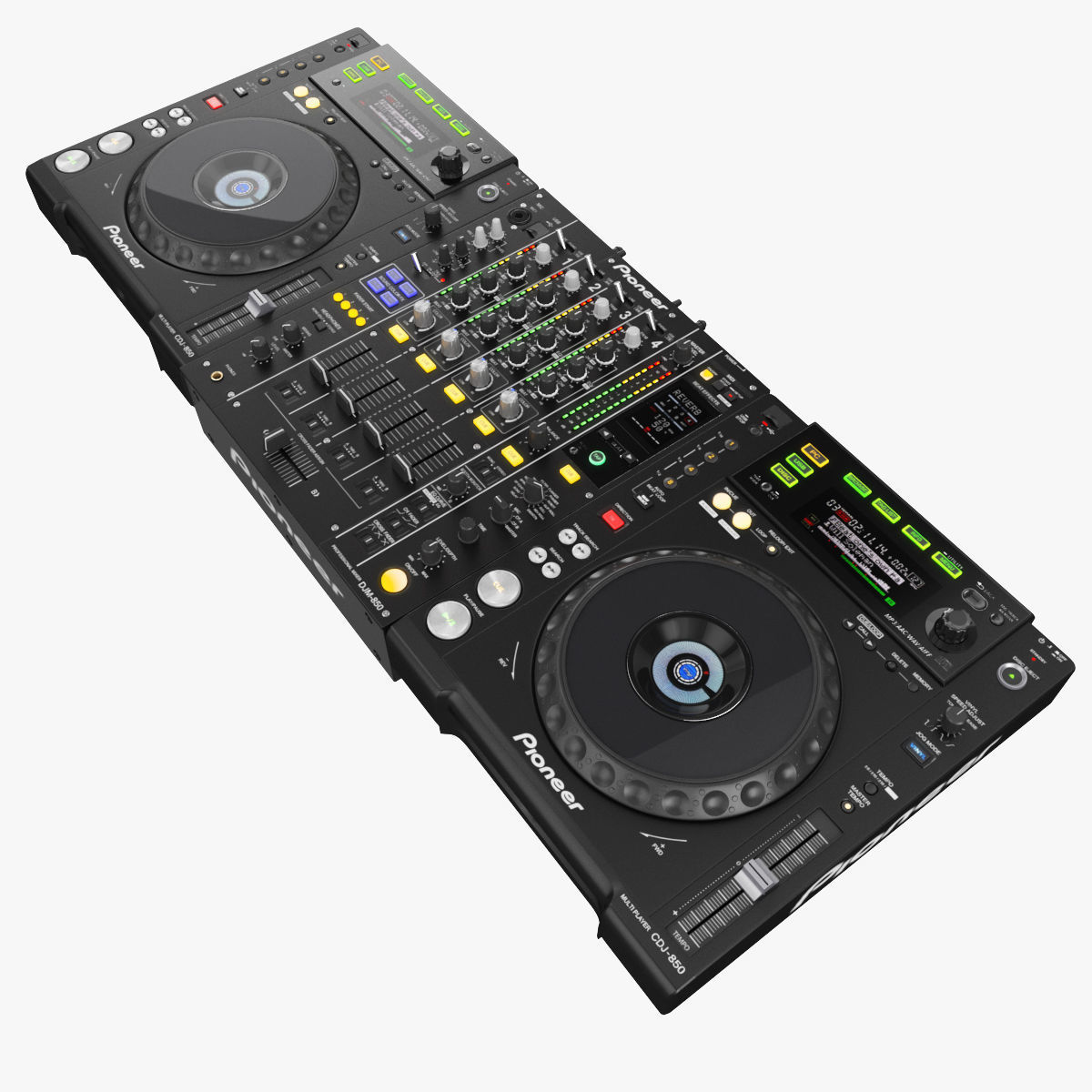 Dj Set Pioneer 850 3D model_8