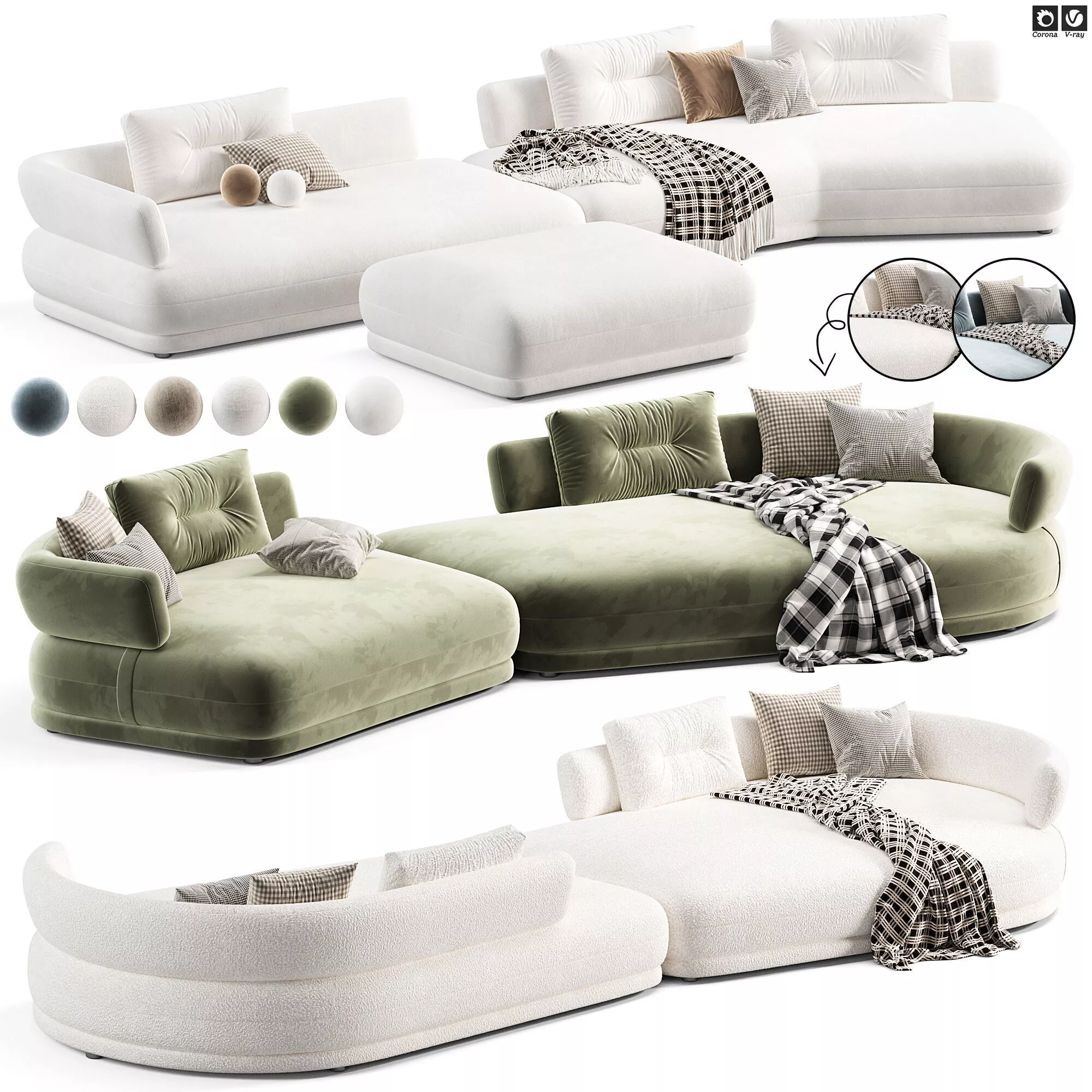 B Italia Cocun Modular Sofa 1 3D model