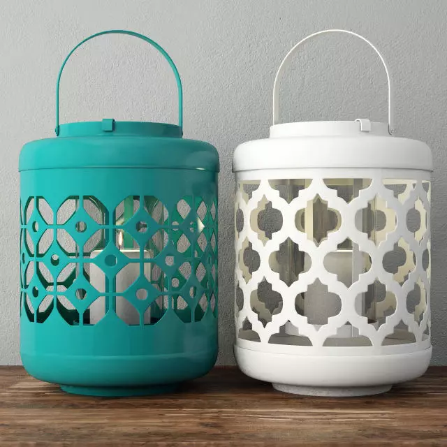 Dharma Metal Lantern Set 3D model_0