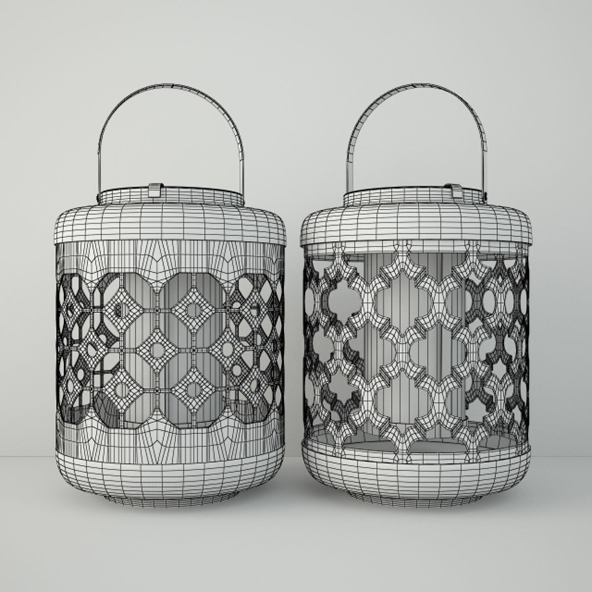 Dharma Metal Lantern Set 3D model_2