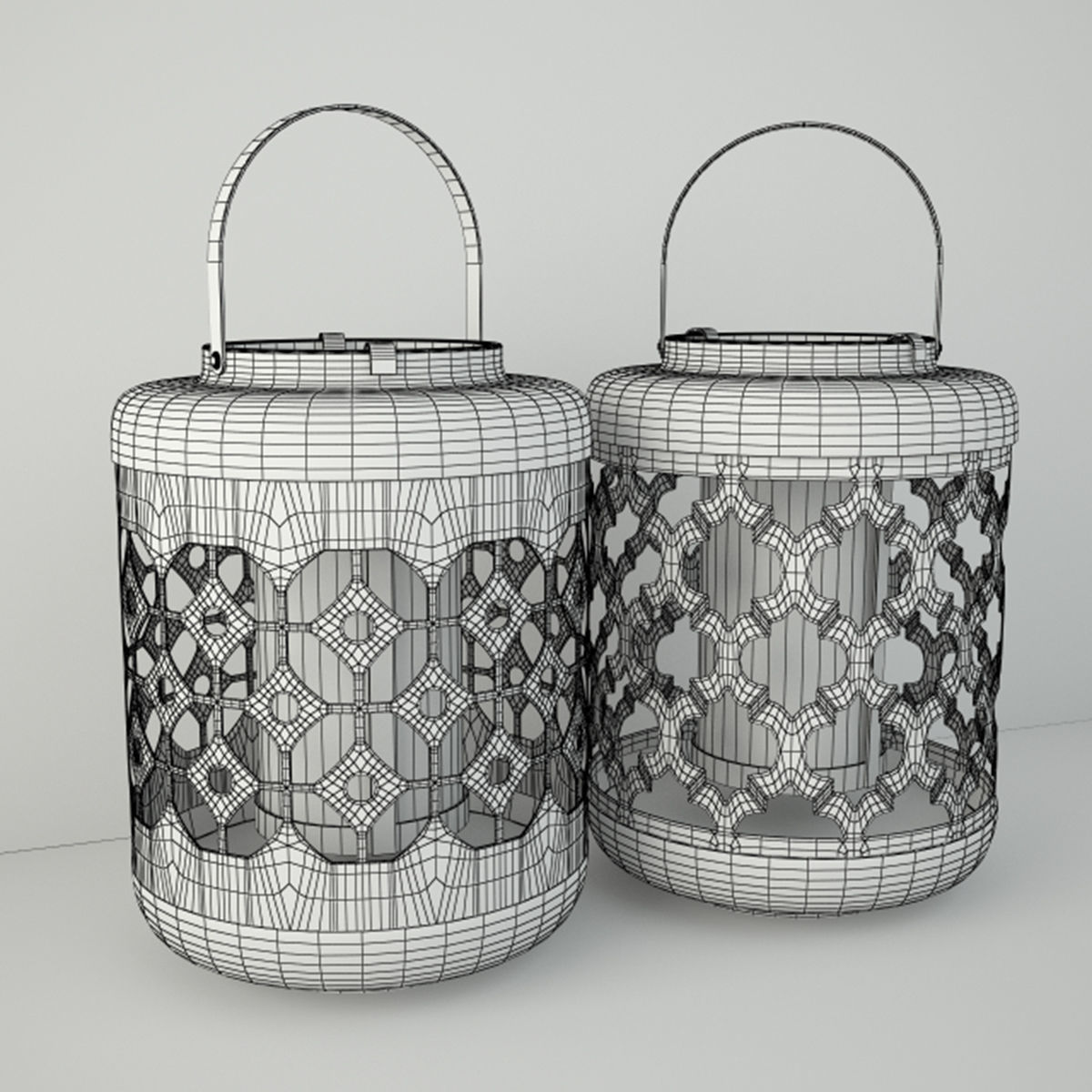 Dharma Metal Lantern Set 3D model_4