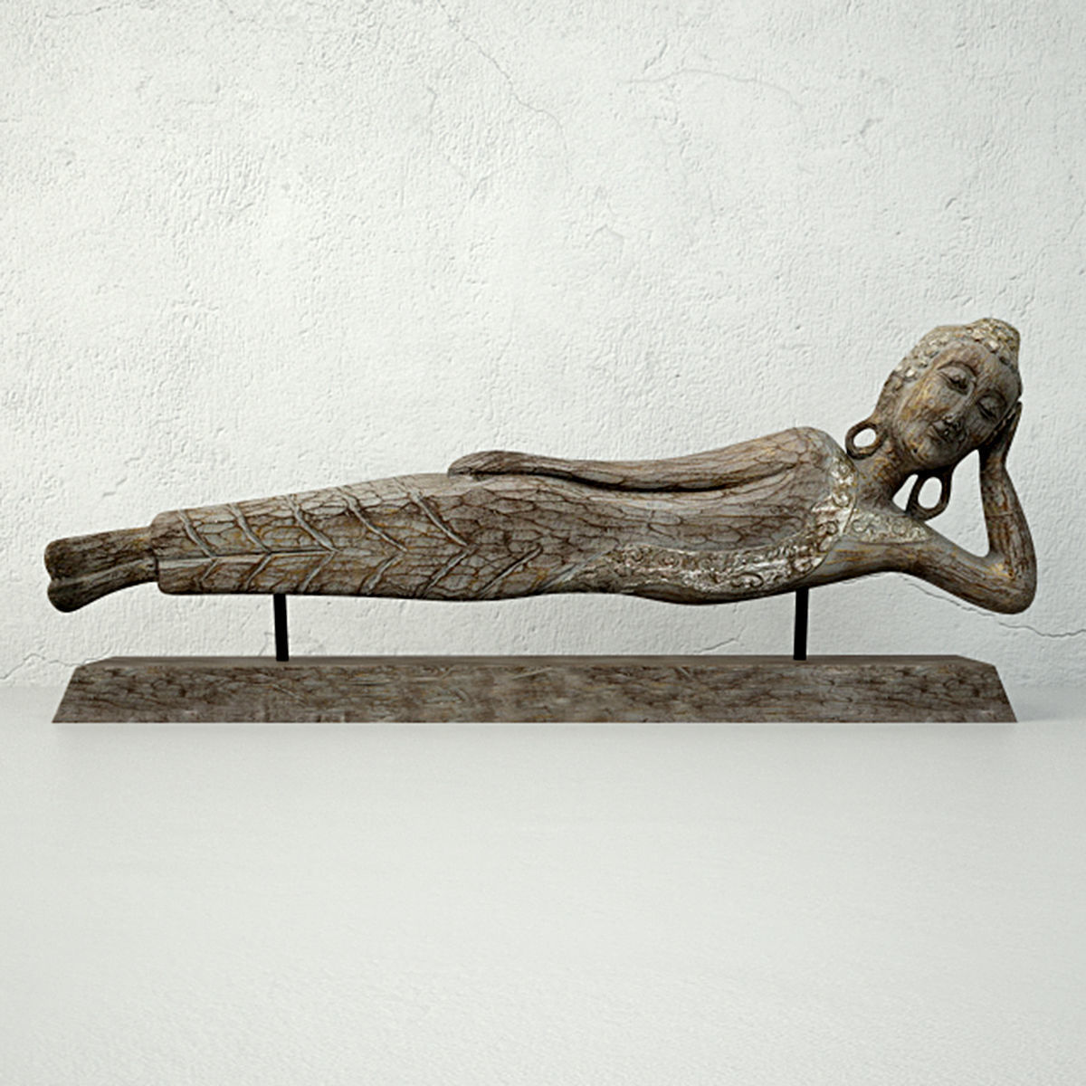 Floating Buddha Figurine 3D model_1