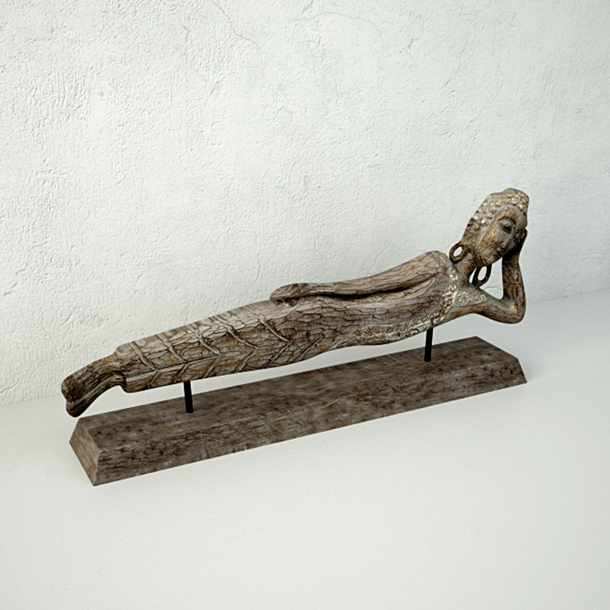 Floating Buddha Figurine 3D model_3