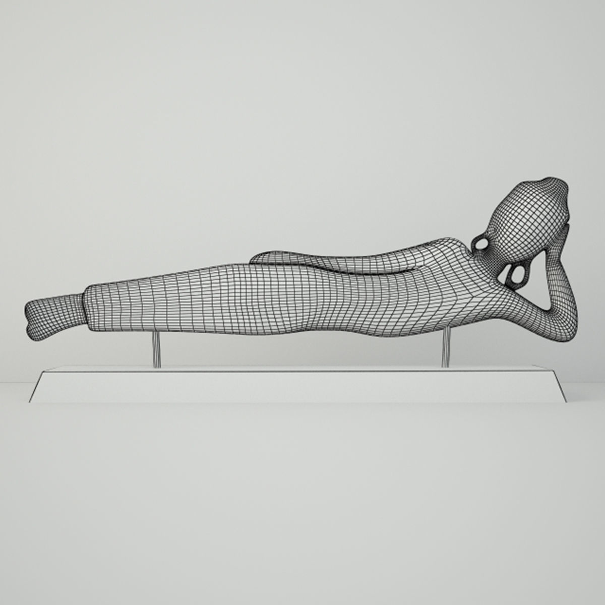 Floating Buddha Figurine 3D model_2