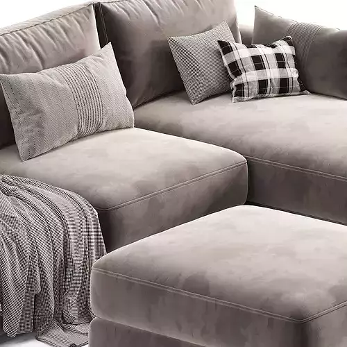 Livingroom cloud sherlock corner sofa bed 3D model 6