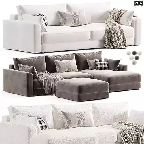 Livingroom cloud sherlock corner sofa bed 3D model