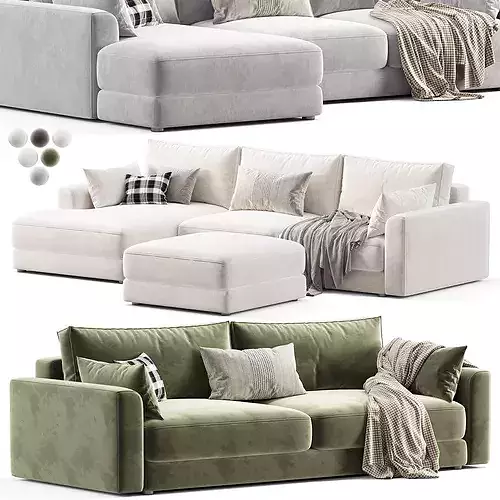 Livingroom cloud sherlock corner sofa bed 3D model 3