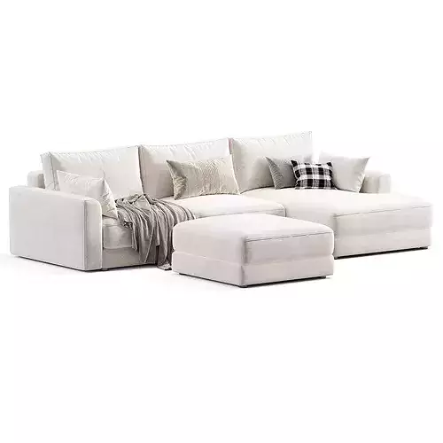 Livingroom cloud sherlock corner sofa bed 3D model 2