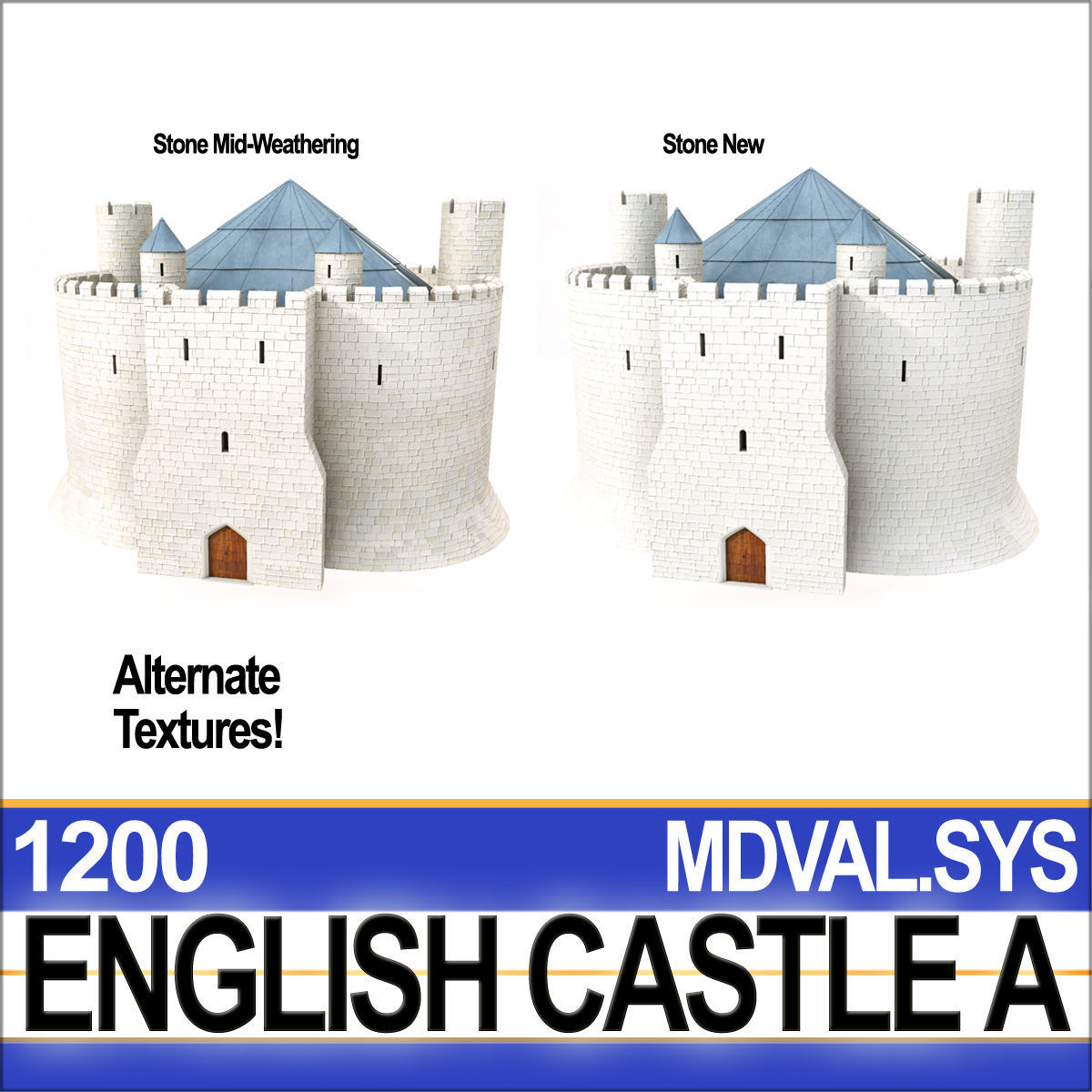 Medieval English Castle A 3D model_7