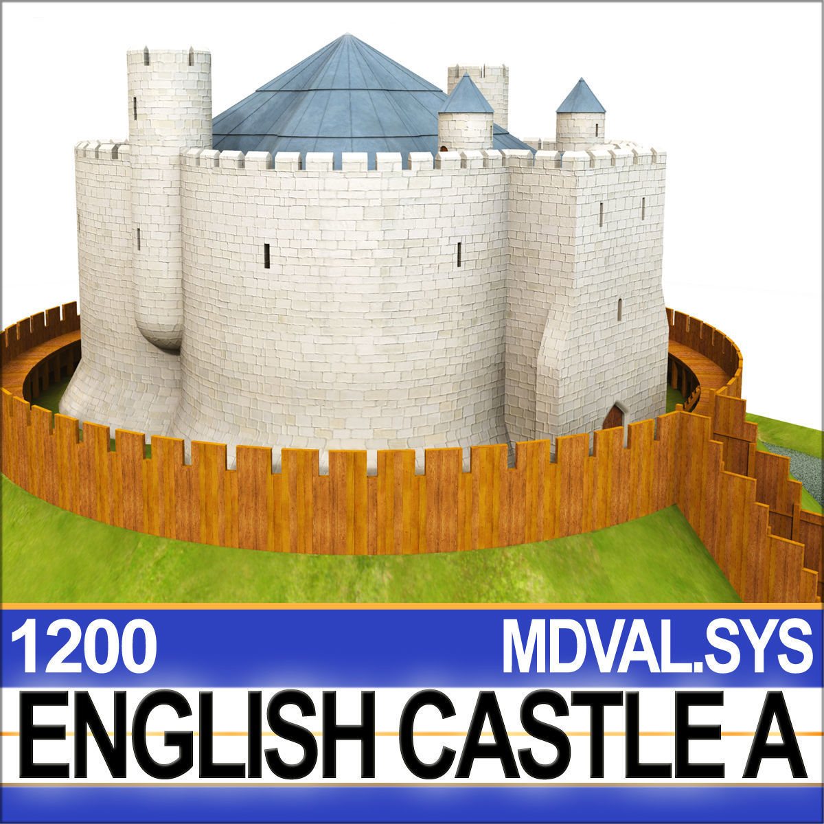 Medieval English Castle A 3D model_5
