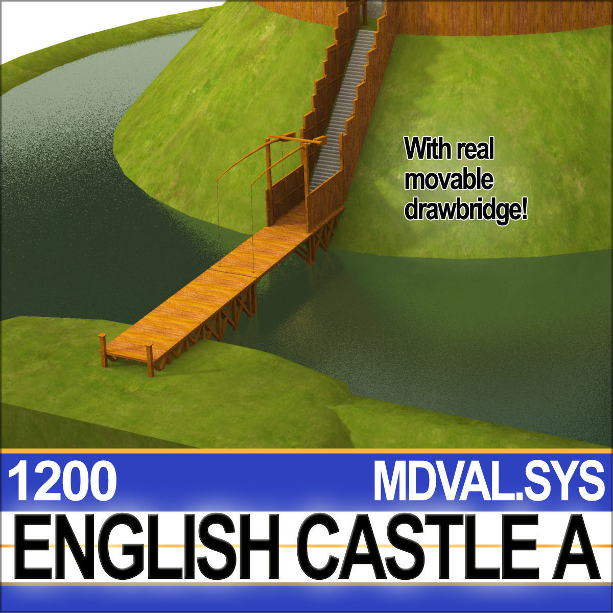 Medieval English Castle A 3D model_6