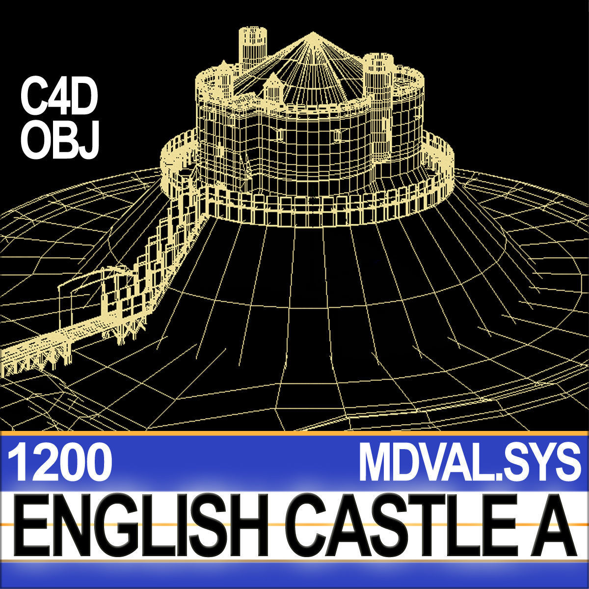 Medieval English Castle A 3D model_8