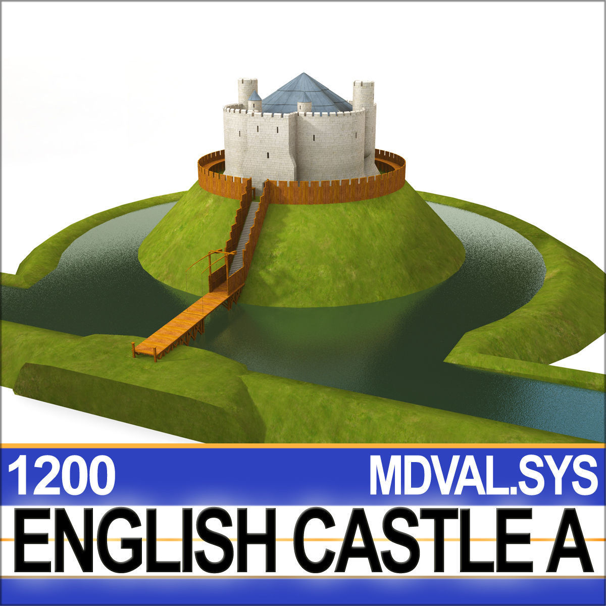 Medieval English Castle A 3D model_2