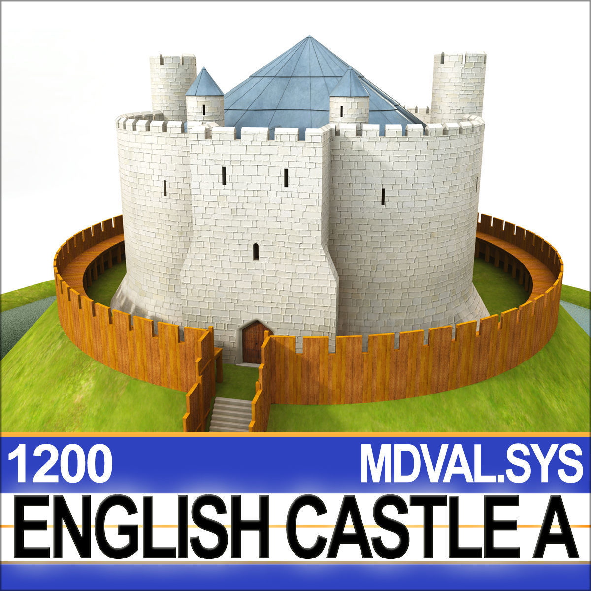 Medieval English Castle A 3D model_4
