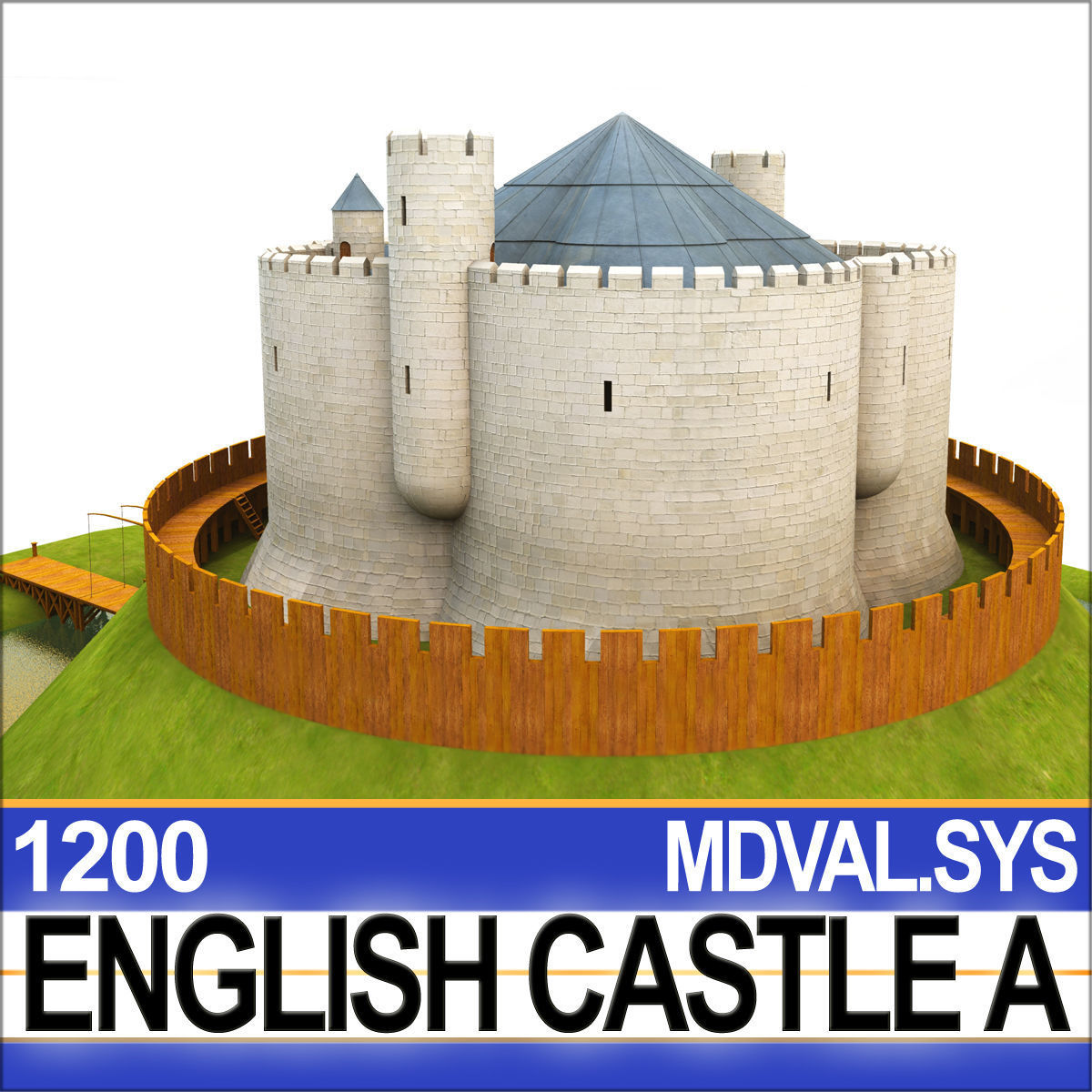 Medieval English Castle A 3D model_3