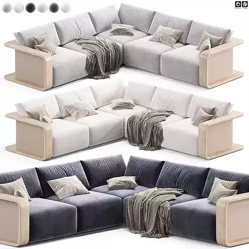 RH Santiago Sectional Outdoor Sofa 3D model 3
