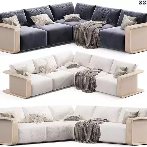 RH Santiago Sectional Outdoor Sofa 3D model 5