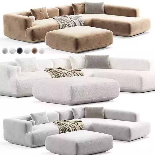 Flexform Loungescape Sofa 3D model 5