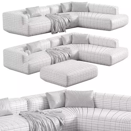 Flexform Loungescape Sofa 3D model 7