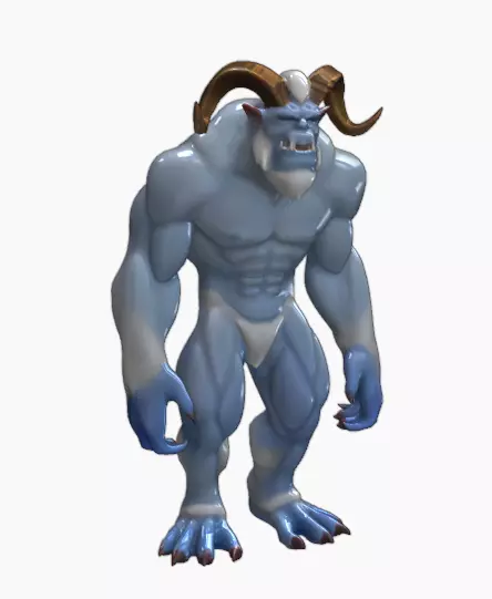 Muscular Blue Orc Creature Character 3D print model