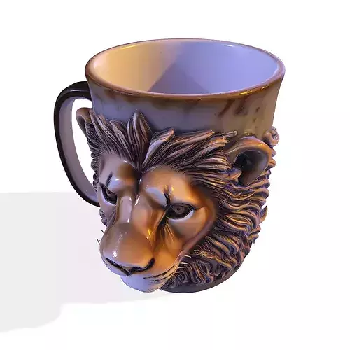 Lion Mug  PBR Decorative Drinkware 3D Model