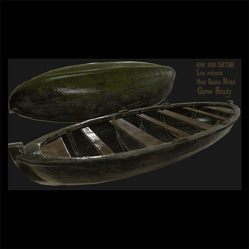 Boat 1 canoe Low-poly 3D model
