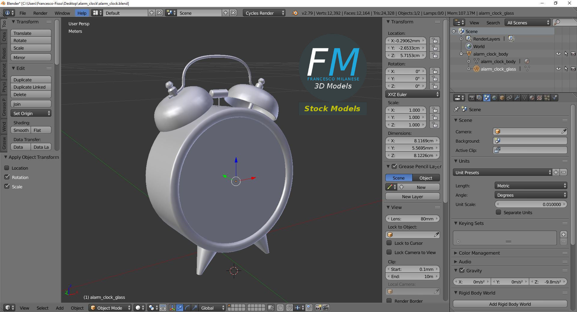 Alarm Clock 3D model_9