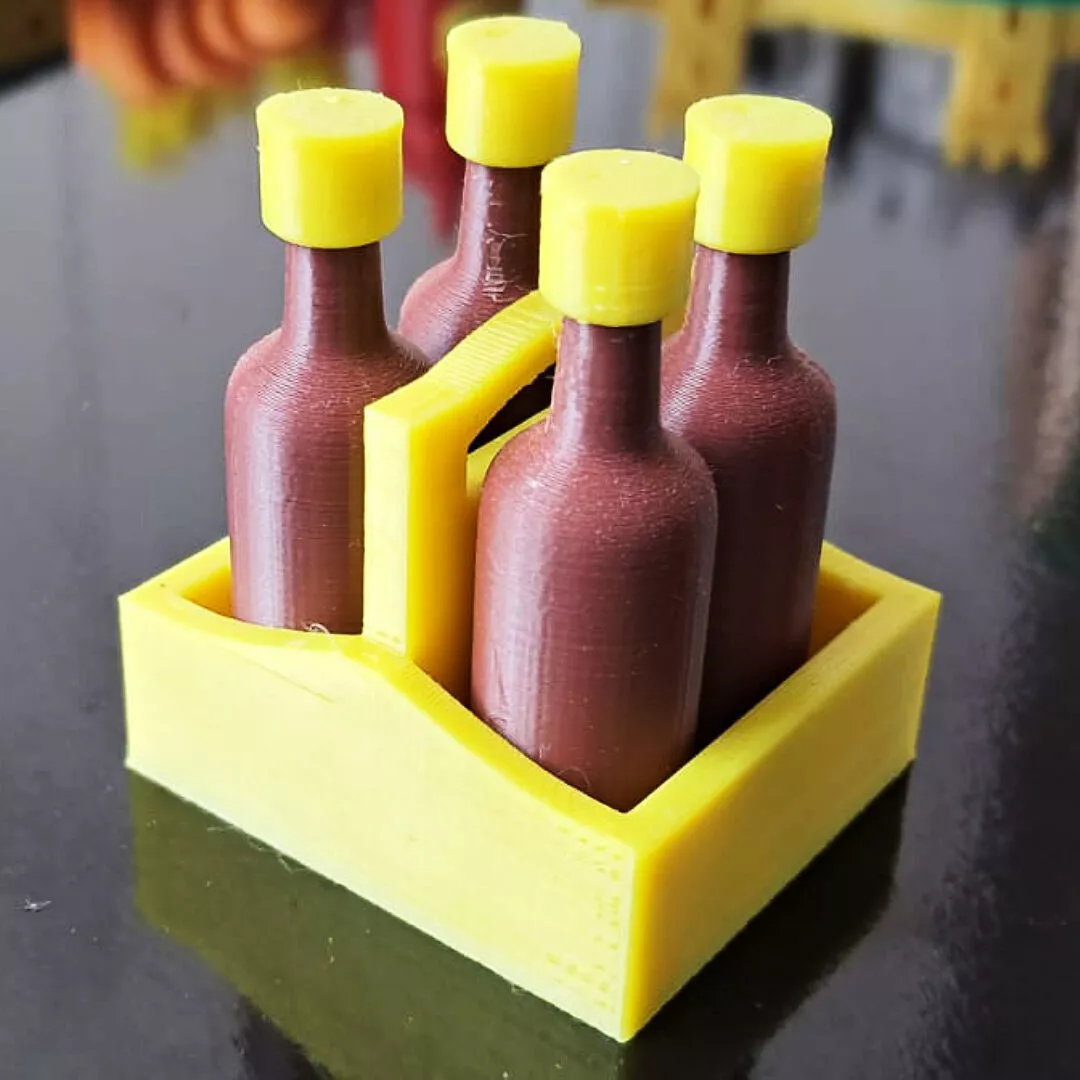 4 Slot Mini Bottle Carrier Crate with 3MF Included 3D print model