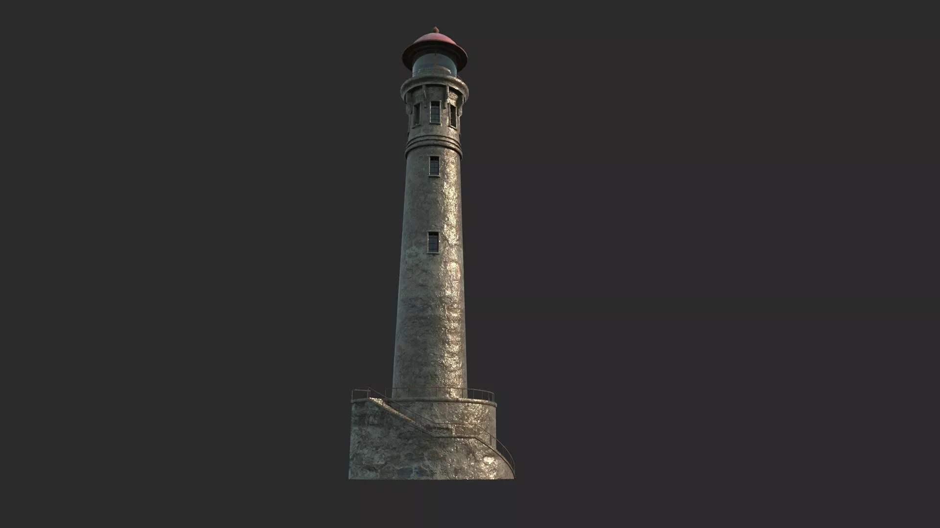 The old-fashioned lighthouse by the seaside 3D model