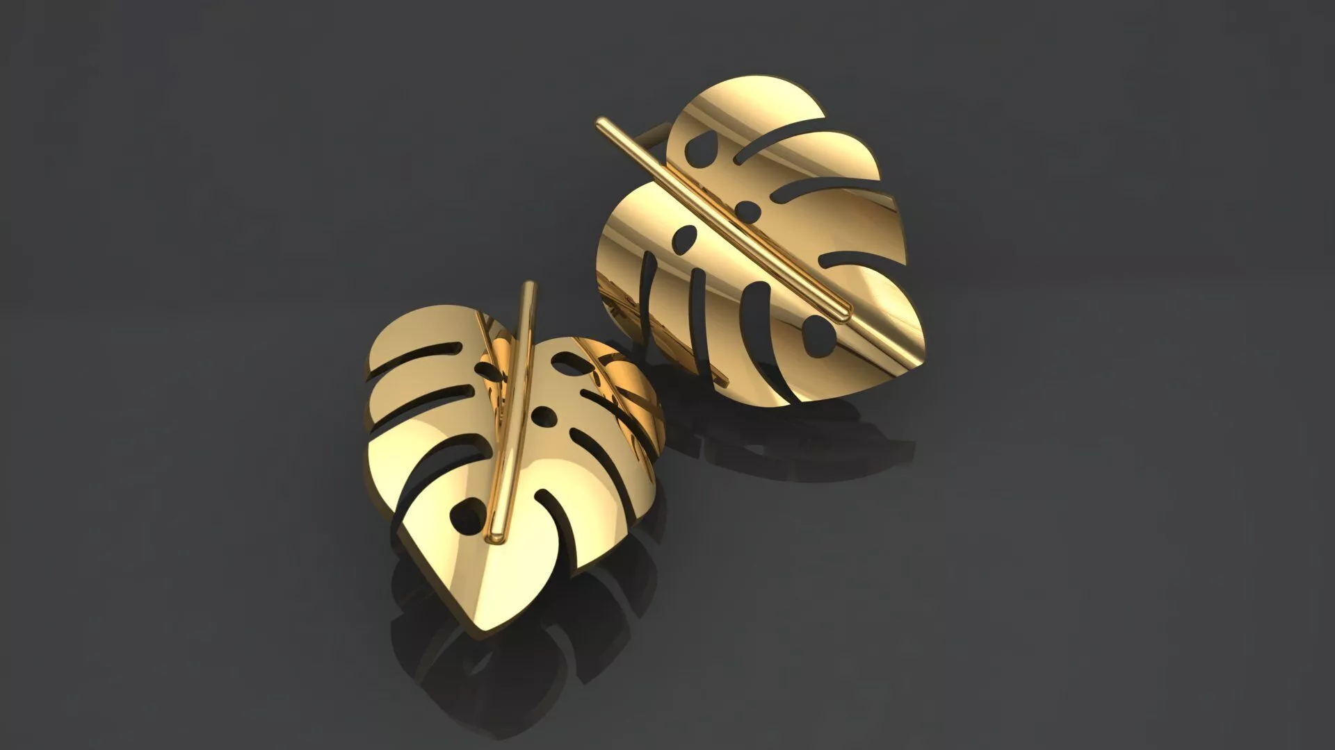 leaf earings 3D print model