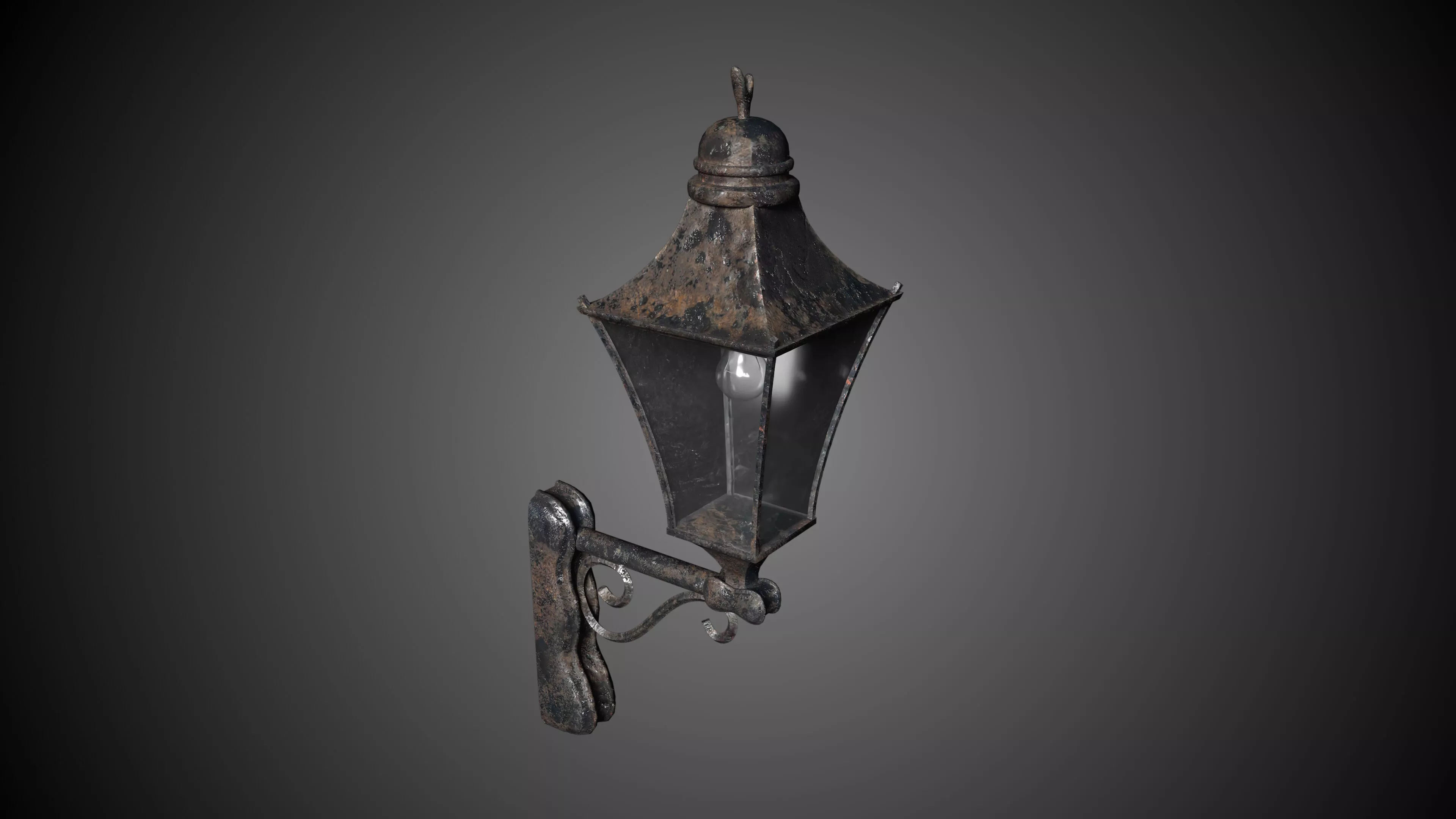 Old Wallmounted Industrial Lantern Prop Low-poly 3D model