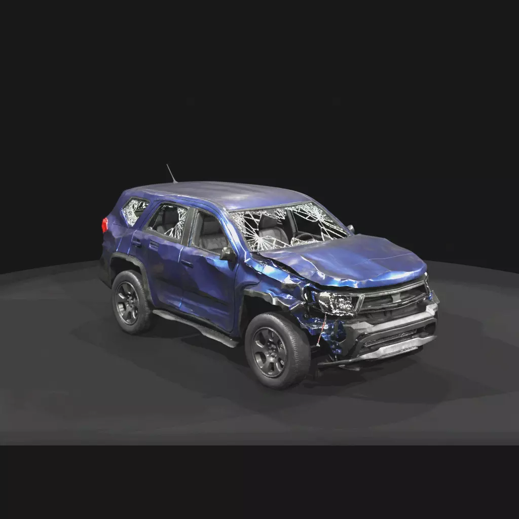 1-87 HO crashed modern vehicle Printable STL 3D print model