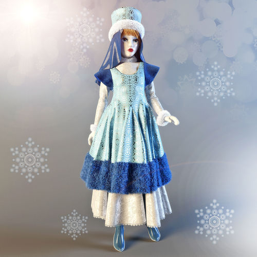 Doll Snow-Maiden 3D model