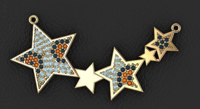stars  necklaces jewelry designer  3D print model_1